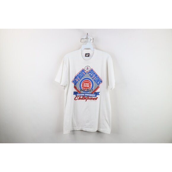 Vintage Other - Vtg 80s Mens L 1989 NBA Champs Detroit Pistons Basketball Bad Boys T-Shirt USA